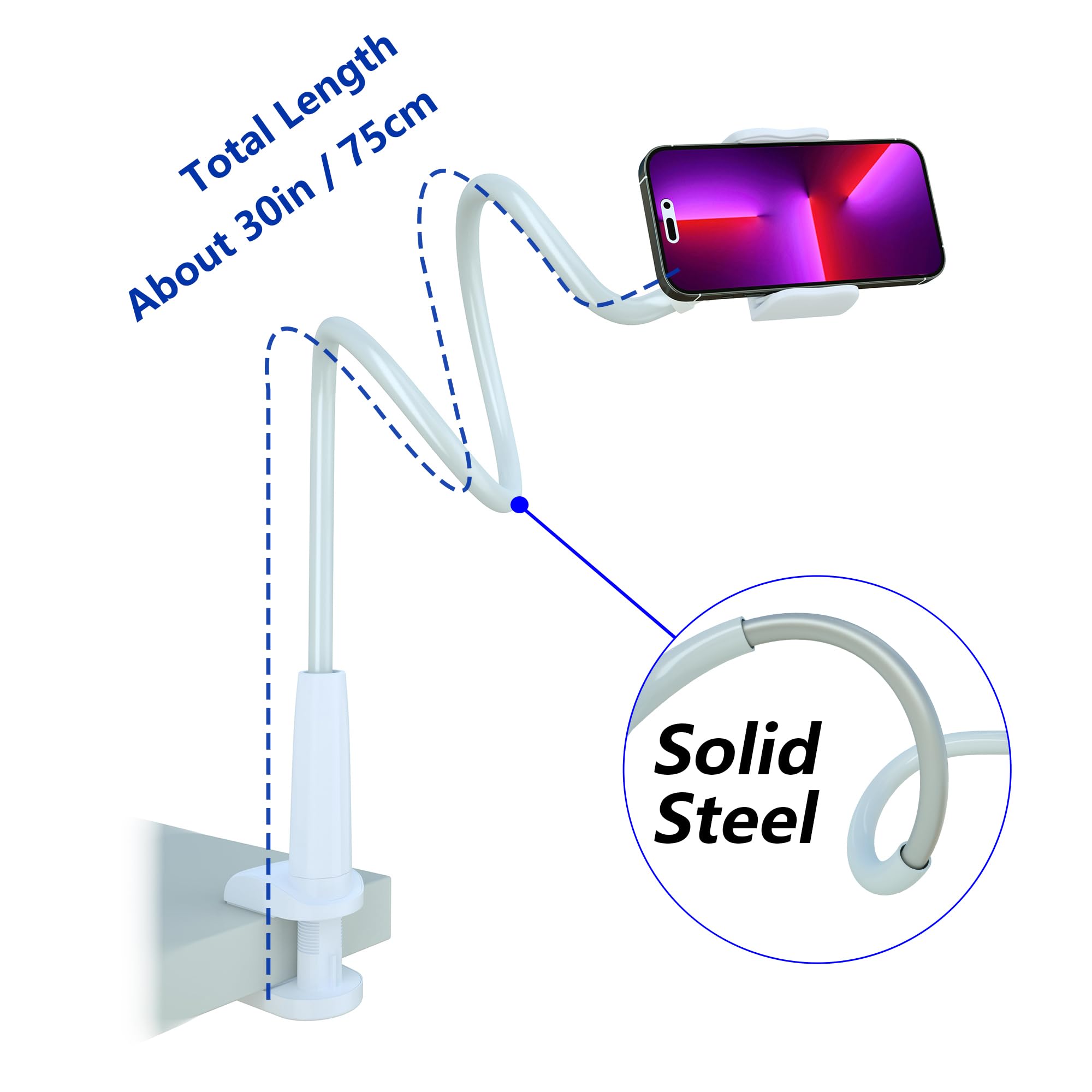 Amazon.com: Cell Phone Clip Bed Stand Holder, with Grip Flexible